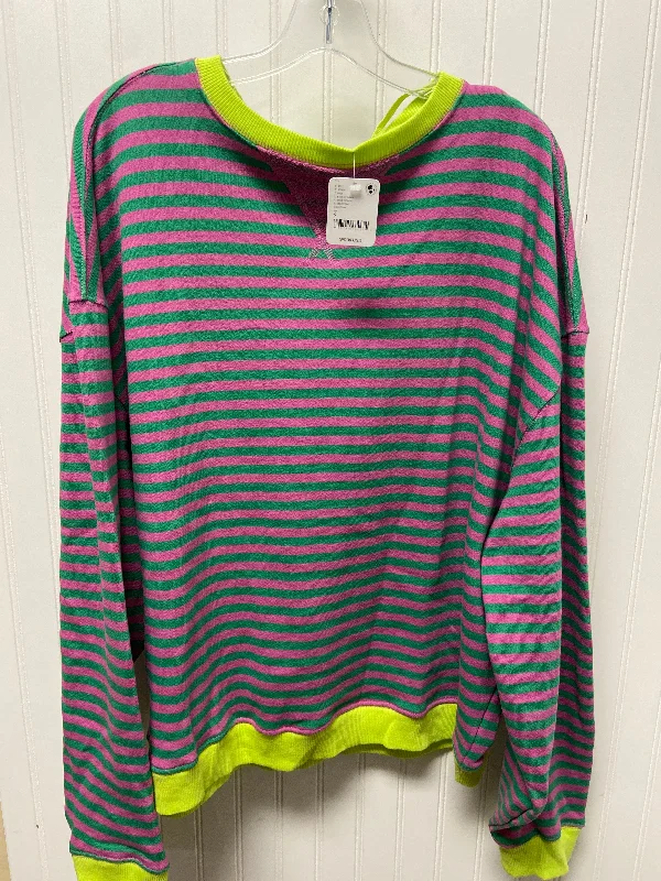 Weekend Sale: Don't Miss Out Sweatshirt Crewneck By We The Free In Striped Pattern, Size: S
