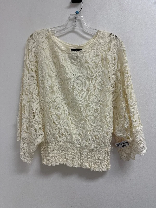 Act Fast Top Long Sleeve By Investments In Cream, Size: Xl