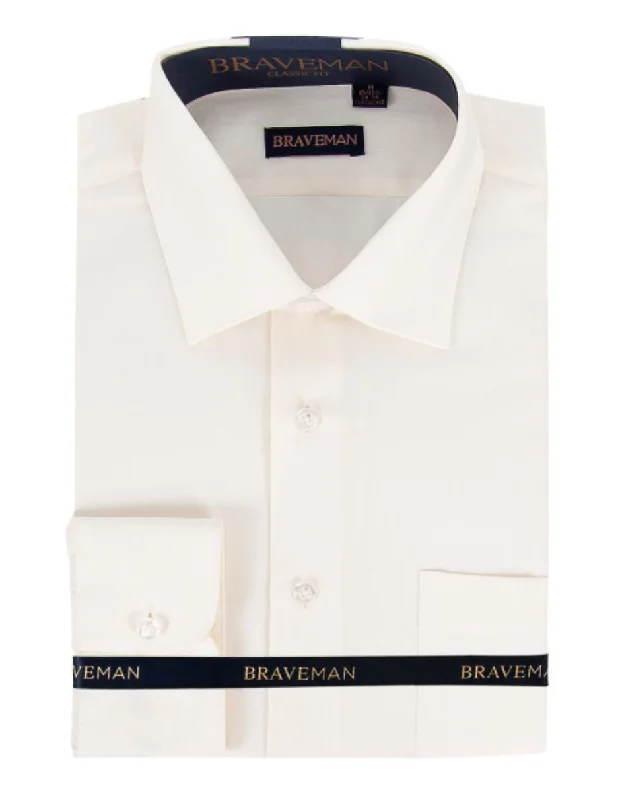 New Deals Mens Slim Fit Dress Shirt in Ivory