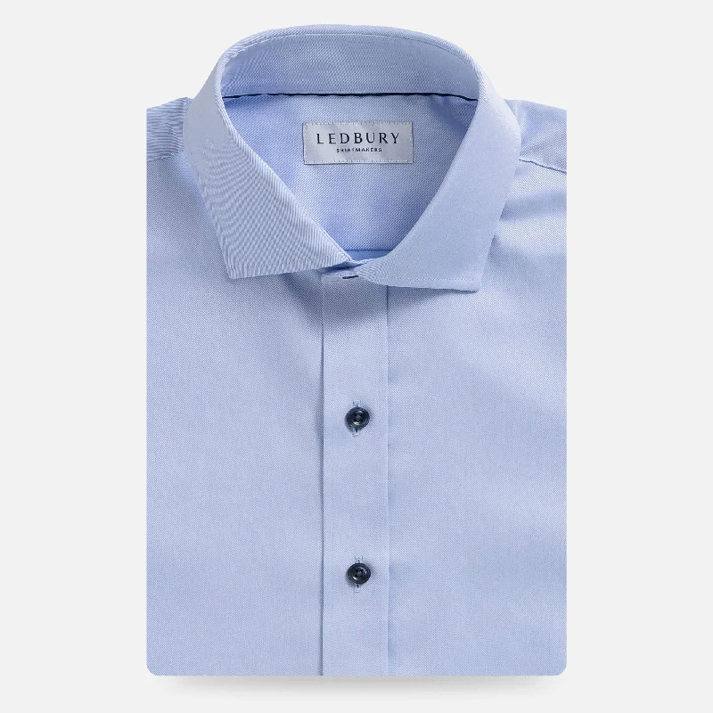 Limited Time Offer The Light Blue Sanders Non Iron Fine Twill with Navy Buttons Custom Shirt