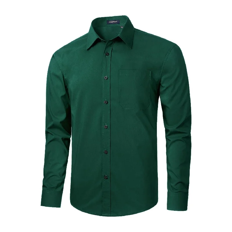 Weekend Discounts Worth Grabbing Men's Dress Shirt with Pocket - FOREST GREEN