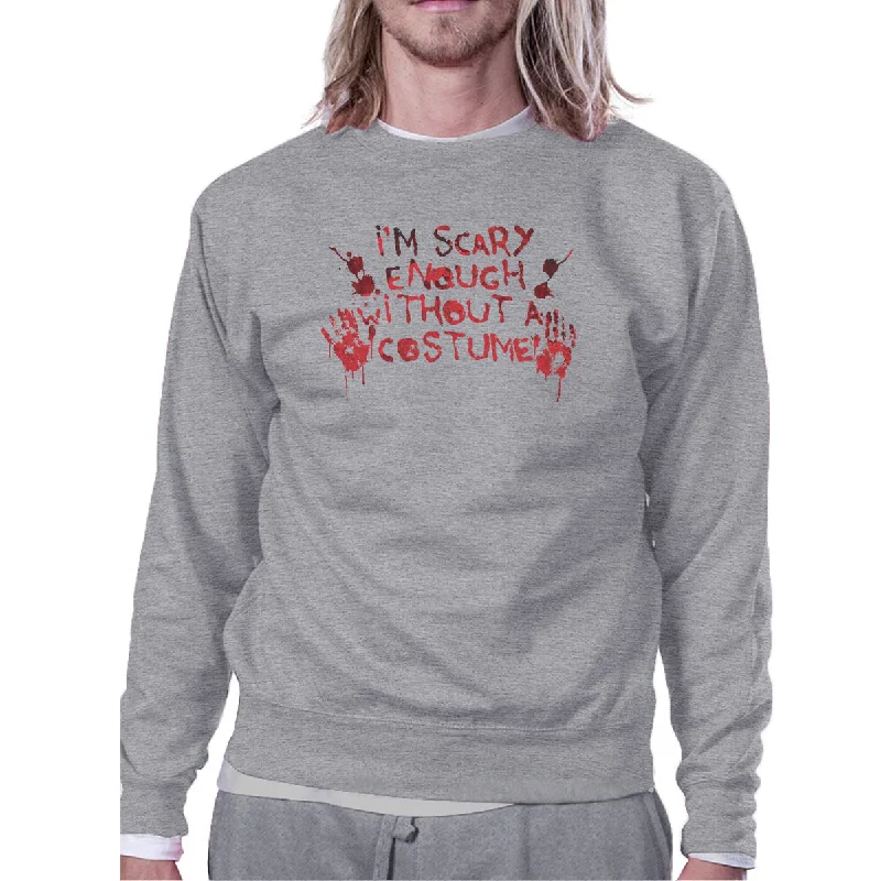 Value Deals Scary Without A Costume Bloody Hands Grey SweatShirt