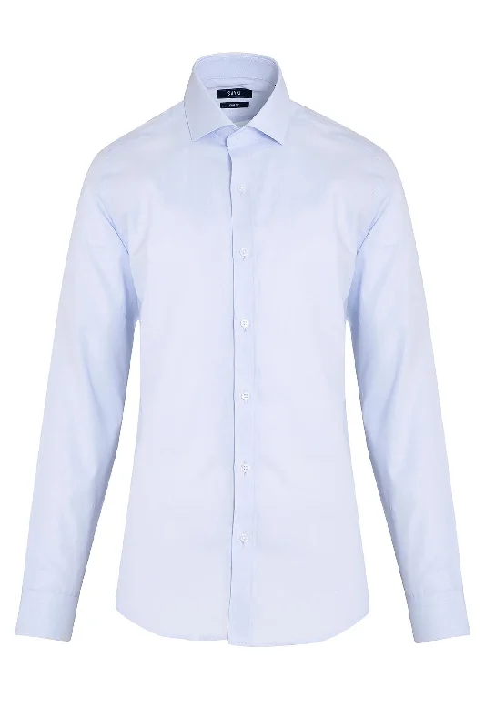 Doorbuster Deal Slim Fit Long Sleeve Cotton Light Blue Dress Shirt