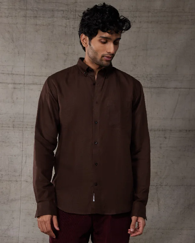 Limited Supply Soft Washed Linen Shirt - Dark Brown