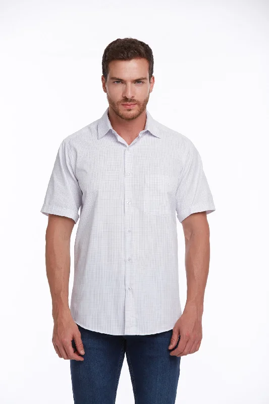Today Only Regular Fit Pin Check Cotton Blend Lilac Dress Shirt