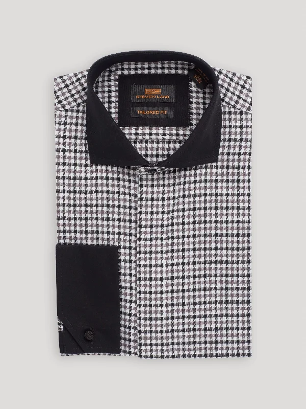 Shop and Save The Jago Dress Shirt | French Cuff & Spread Collar | Black