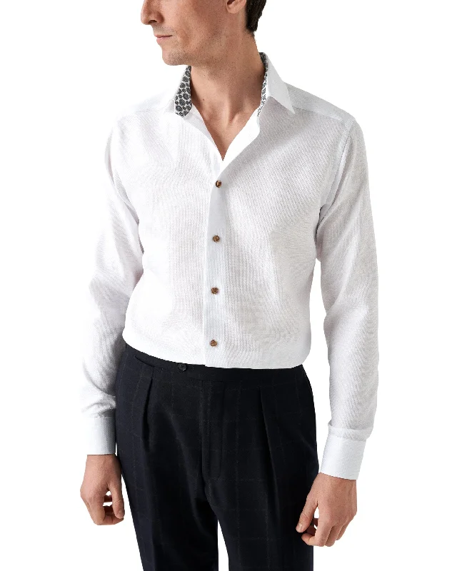 Price Slash Slim Fit - Dobby Shirt - Medallion Contrast Details