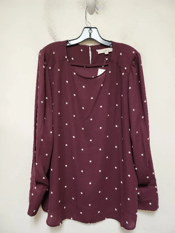 Weekend Specials to Grab Top Long Sleeve By Loft In Polkadot Pattern, Size: Xl