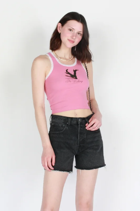Big Deal For Walking Lace Trim Tank