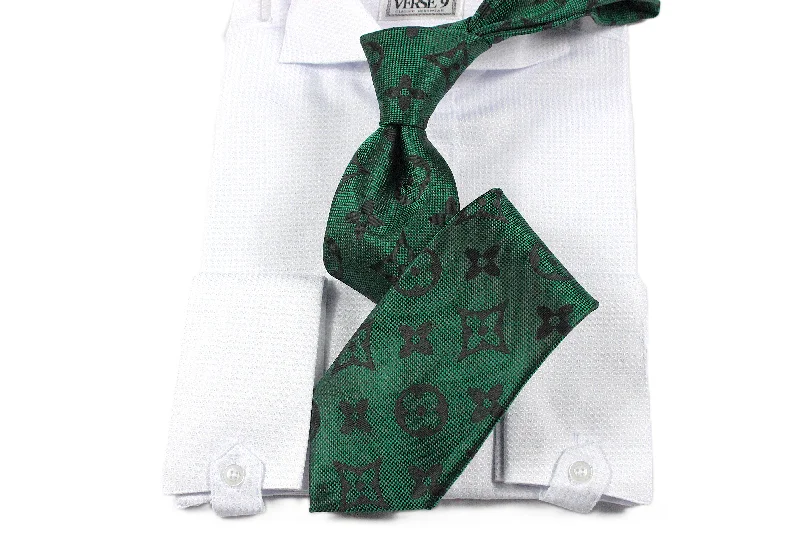 Steals and Deals Pyramid White Spread Collar Shirt with Convertible Tap French Cuff