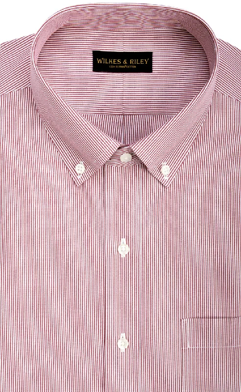 Weekend Specials to Love Classic Fit Red Fine Line Button-Down Collar Supima® Cotton Non-Iron Pinpoint Oxford Dress Shirt Weekend Specials to Love Classic Fit Red Fine Line Button-Down Collar Supima® Cotton Non-Iron Pinpoint Oxford Dress Shirt