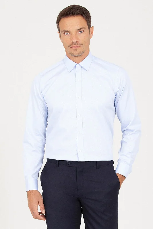 Major Savings Regular Fit 100% Cotton Blue Dress Shirt