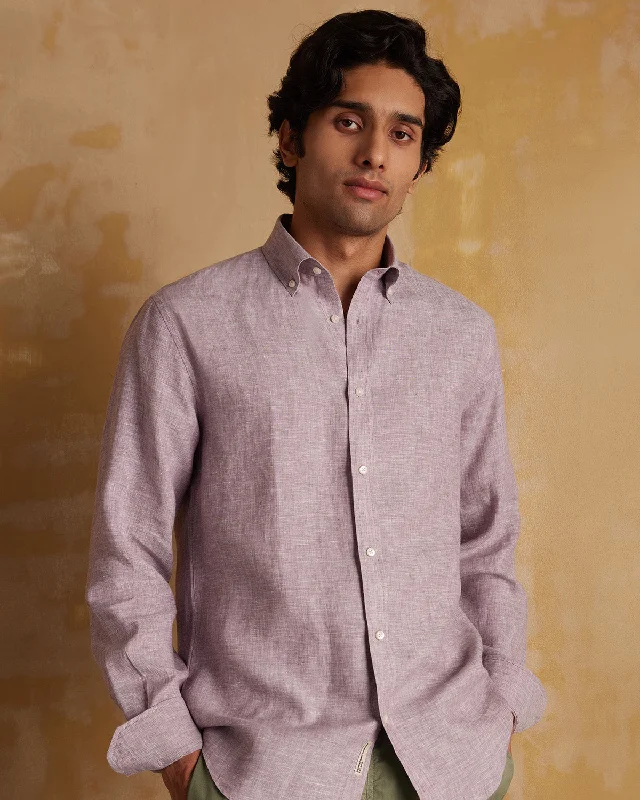 Weekend Discounts to Celebrate Soft Washed Linen Shirt - Deep Purple