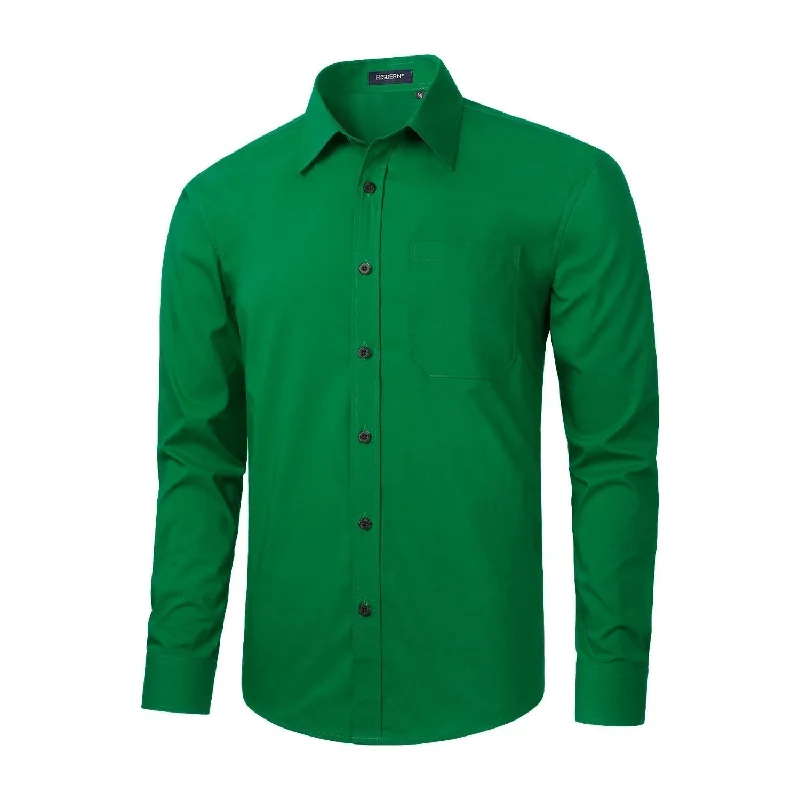 Weekend Savings Spectacular Men's Dress Shirt with Pocket - EMERALD GREEN