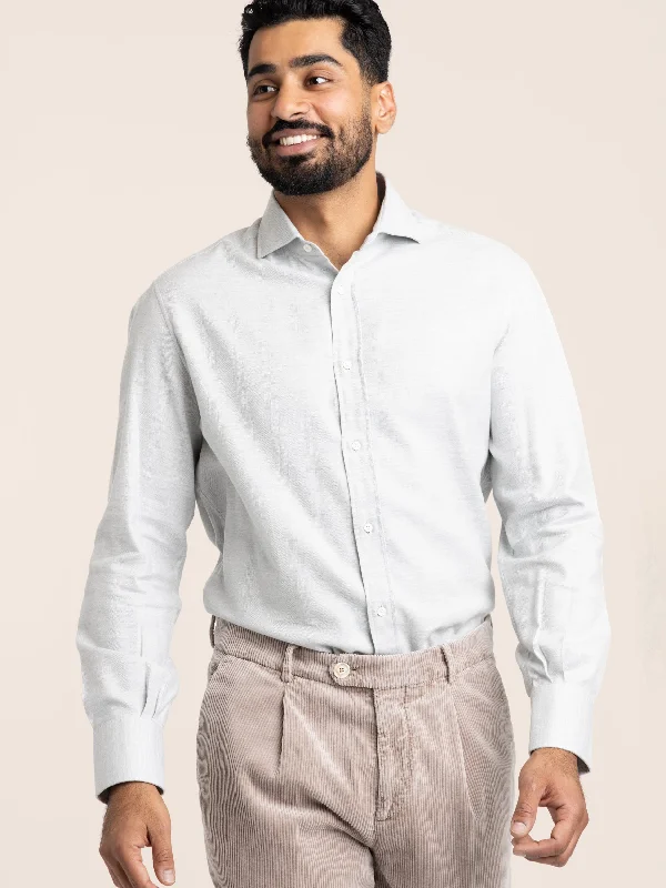 Final Clearance Grey Cotton Blend Dress Shirt