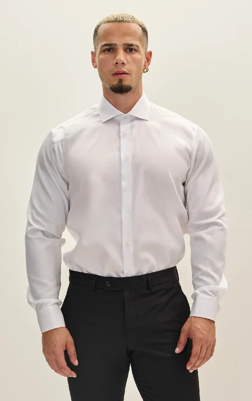 Extra Savings Non-Iron Pure Cotton Spread Collar Dress Shirt - White