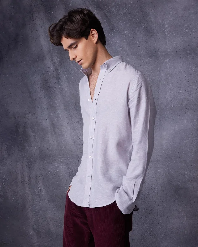 Savings Soar This Weekend Soft Washed Linen Shirt - Light Grey