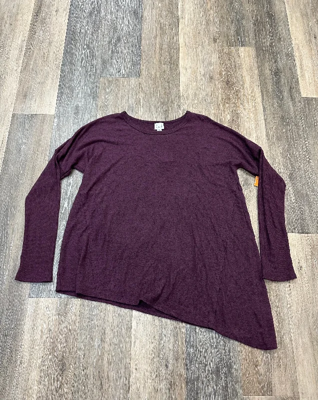 Half Price Top Long Sleeve By Peyton Jensen In Purple, Size: L