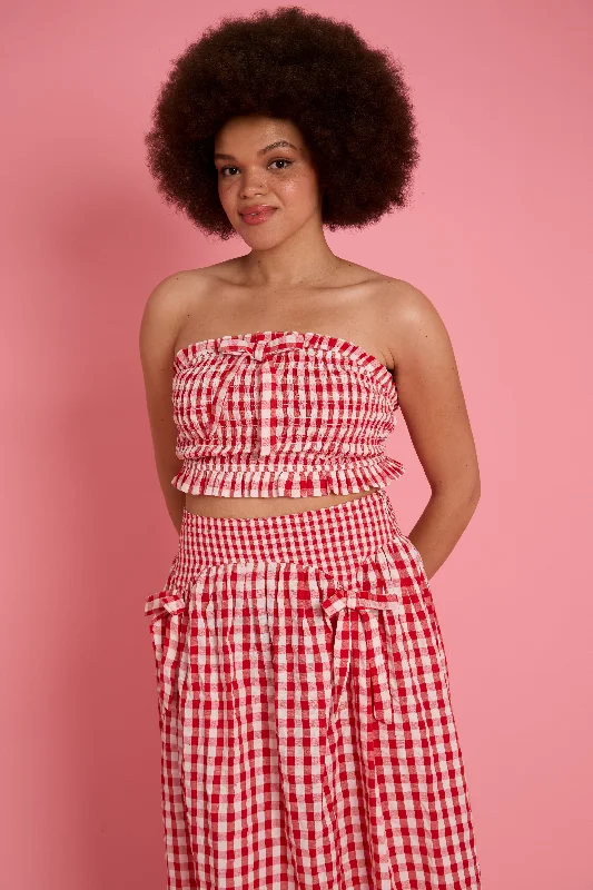 Weekend Deal Sydney Gingham Bandeau Top - Curve