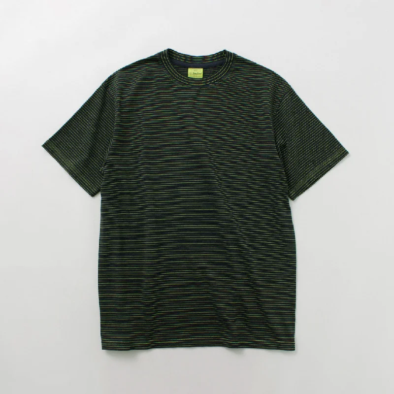 Holiday Sale Yonetomi新基本 /服装染料条纹T恤