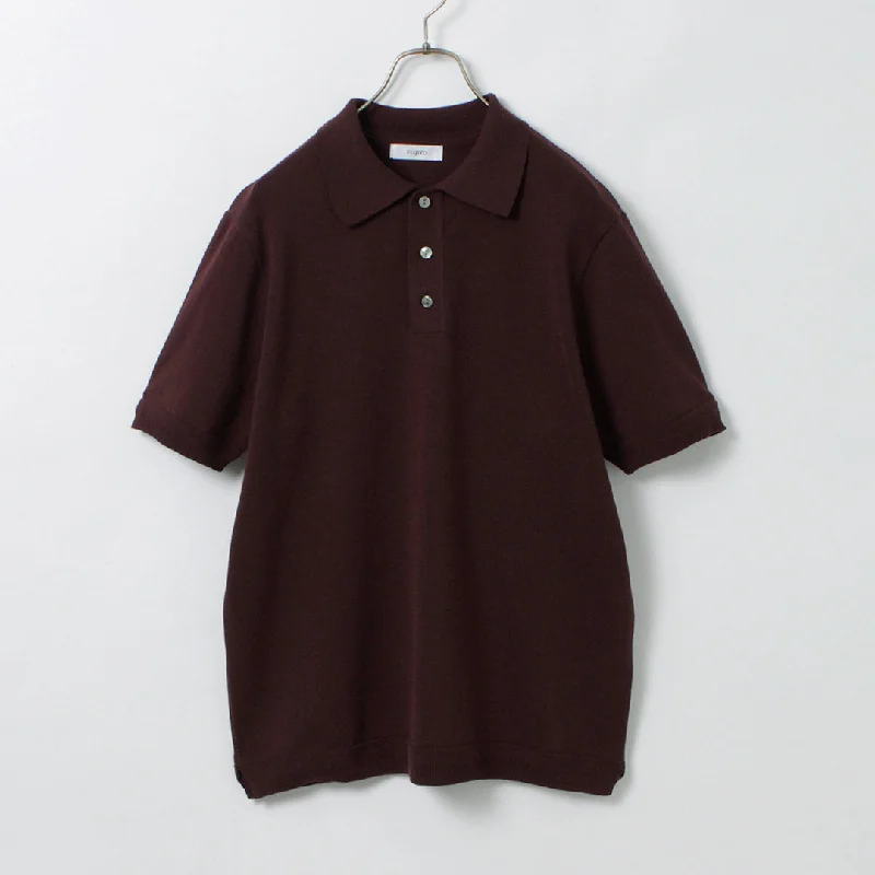 Final Clearance Fujito / Knit Polo易于固体领子