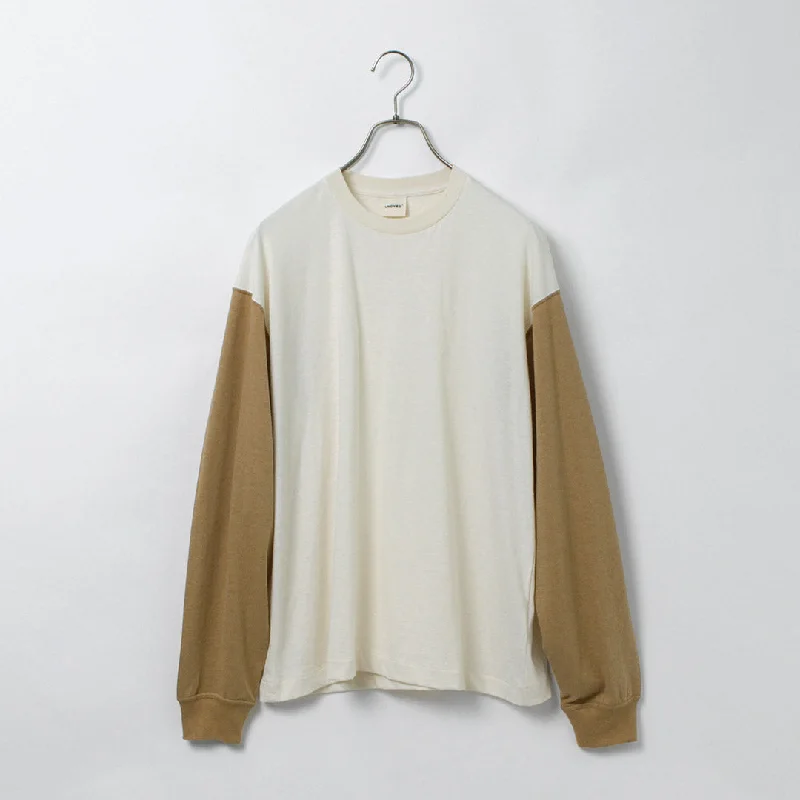 Final Clearance UNDYED / Long Sleeve Combi T-Shirt Colored Organic Cotton