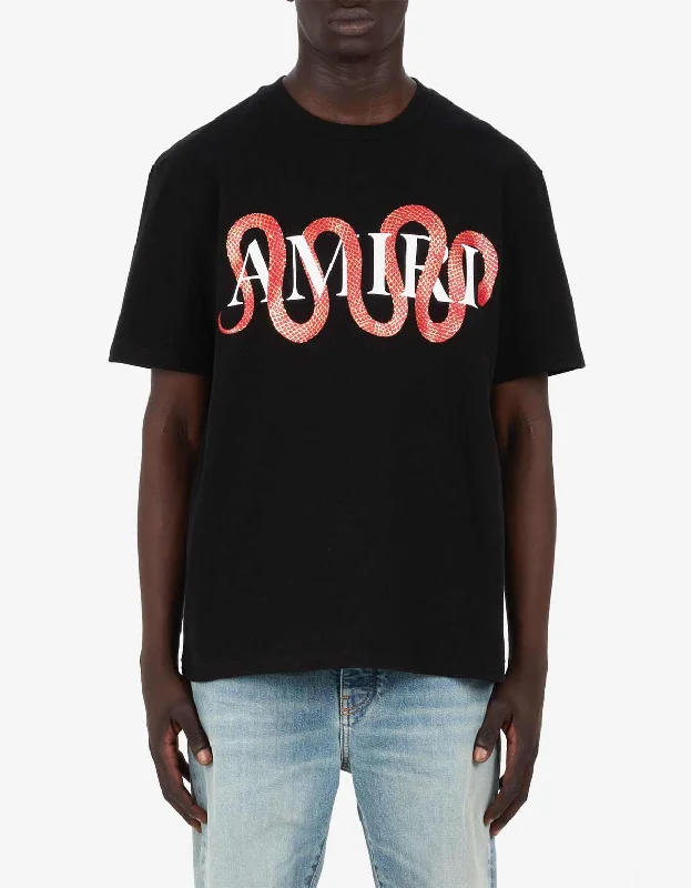 Closeout Amiri Black Snake Logo Print T-Shirt
