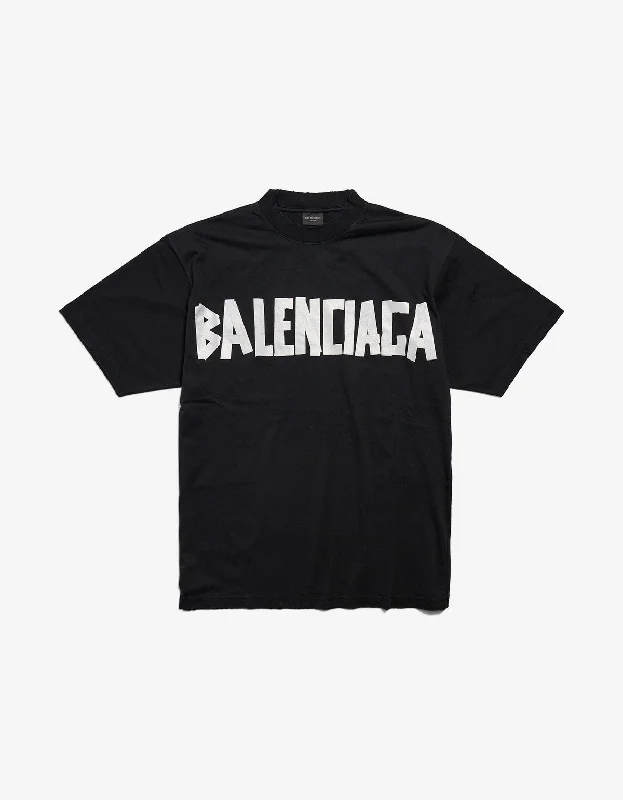Act Fast Balenciaga Black New Tape Type Medium Fit T-Shirt