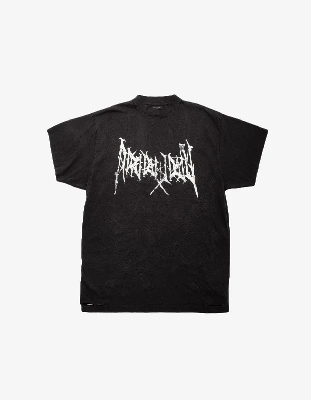 Price Rollback Balenciaga Black Print Oversized T-Shirt
