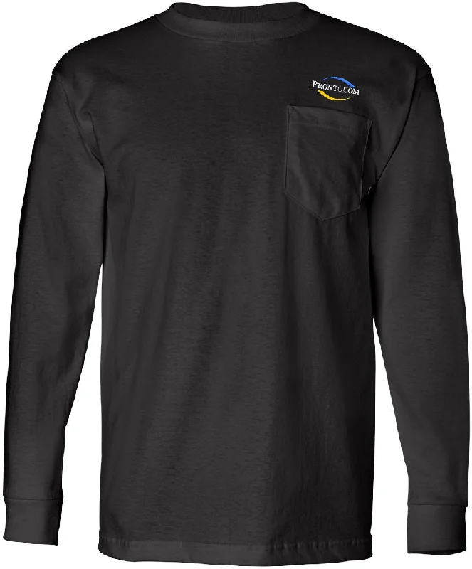 Limited Time Offer Bayside USA-Made Long Sleeve TShirt with a Pocket
