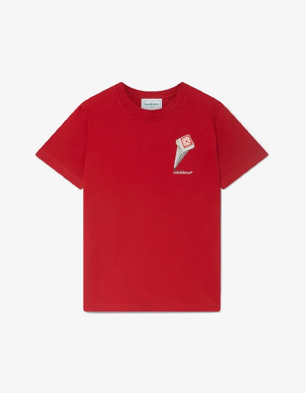 Unmissable Offer Casablanca Red Leaning Column T-Shirt