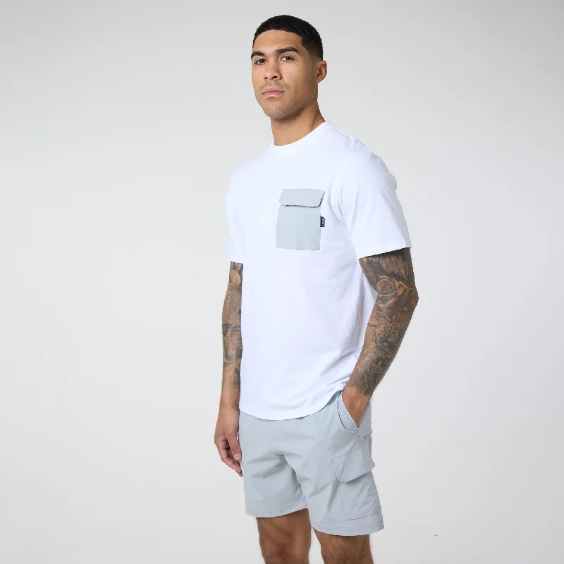 Hurry In Contrast Nylon Pocket Twinset | White Grey