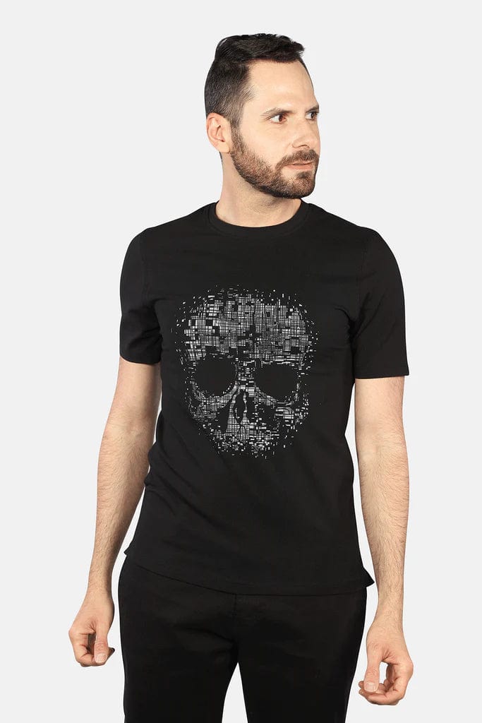 Weekend-Only Price Drops 7 Downie St. Black Crew Neck Graphic T-Shirt - SKULL