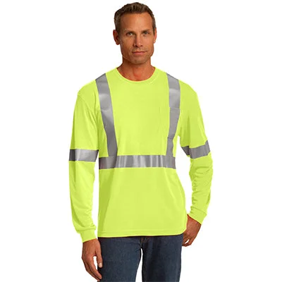 Pay Less CornerStone Long-Sleeve Hi-Vis Safety Shirt, ANSI 107 Class 2