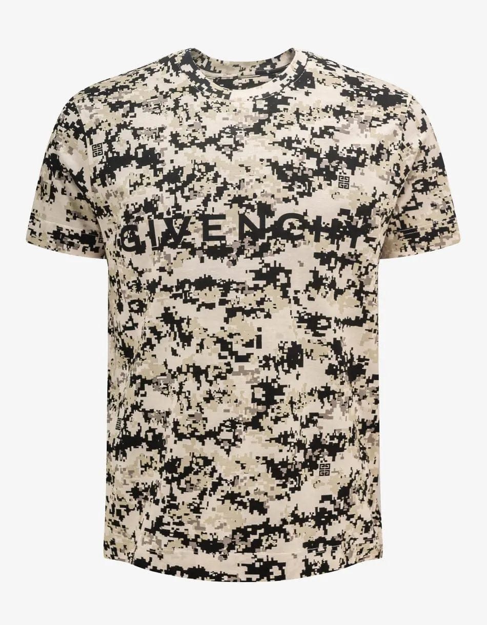 Bargain Bin Givenchy Beige Camouflage Print T-Shirt