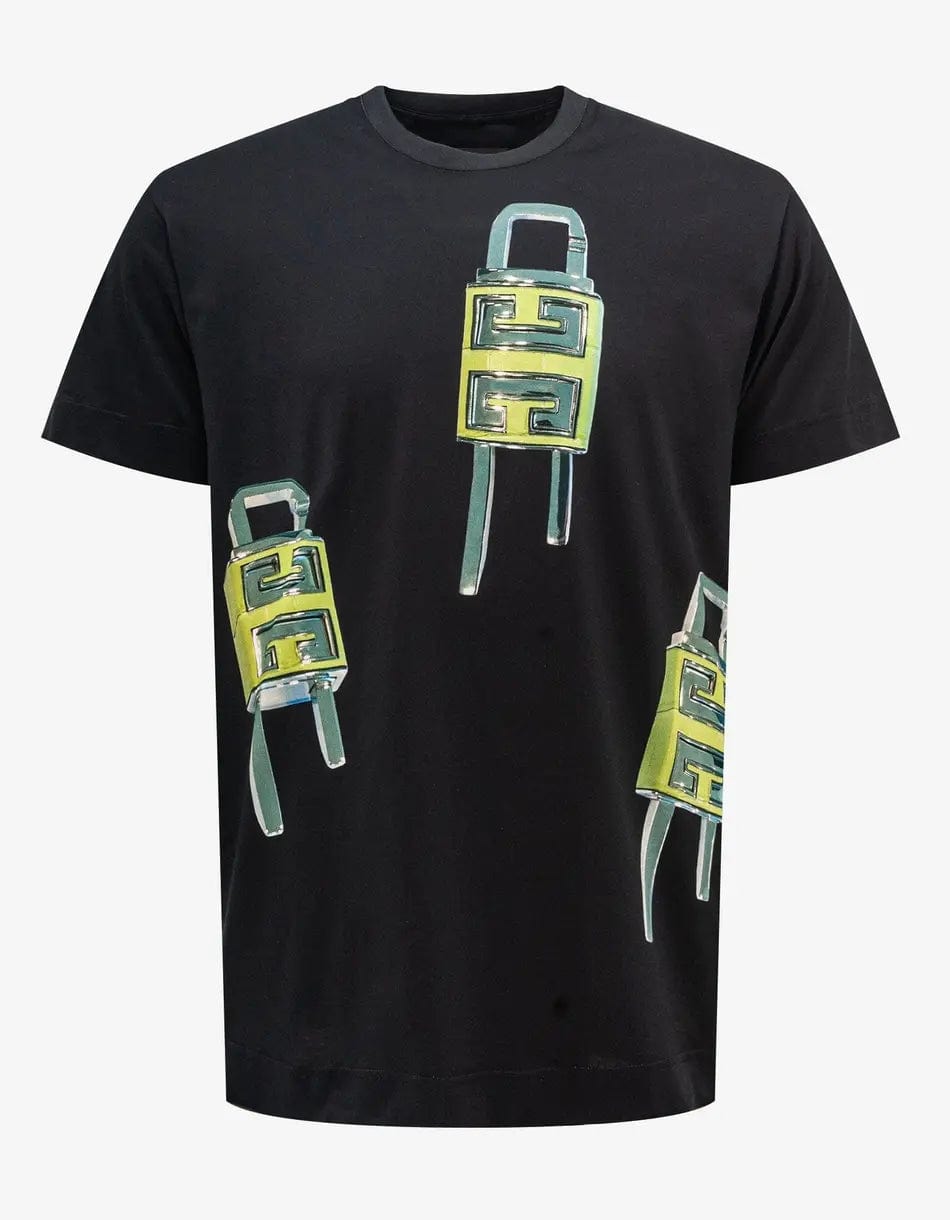 Warehouse Sale Givenchy Black 4G Padlock Print T-Shirt
