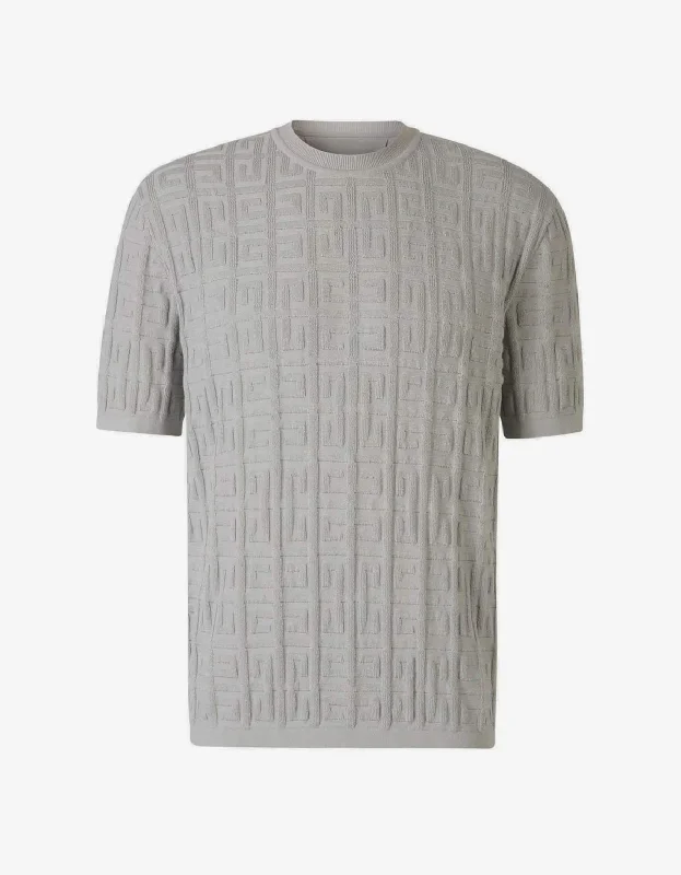 Deal Dash Givenchy Grey 4G Cotton Knit T-Shirt