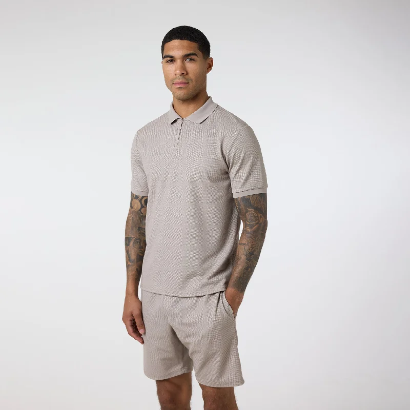 Season Finale Sale Jacquard Polo Twinset | Stone