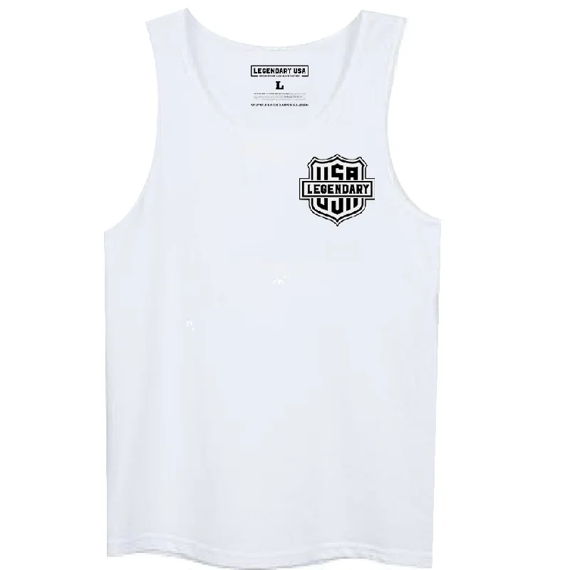 Great Bargains Legendary 'Live Legendary Die Legendary' Motorcycle Tank Top - White