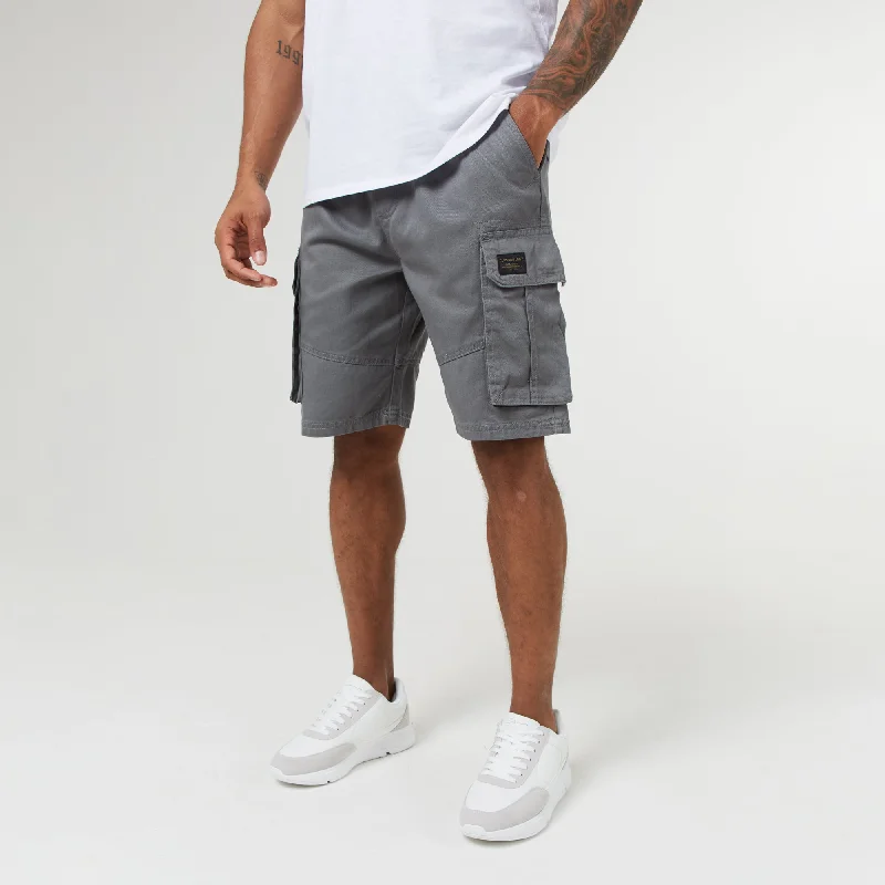 Celebrate the Weekend with Discounts Long Fit Utility Cargo Short | Steel Grey