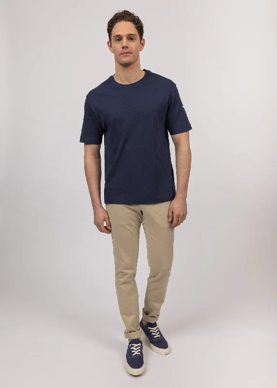 Low Prices Lumio short sleeves t-shirt - round neck, in cotton (MARINE)