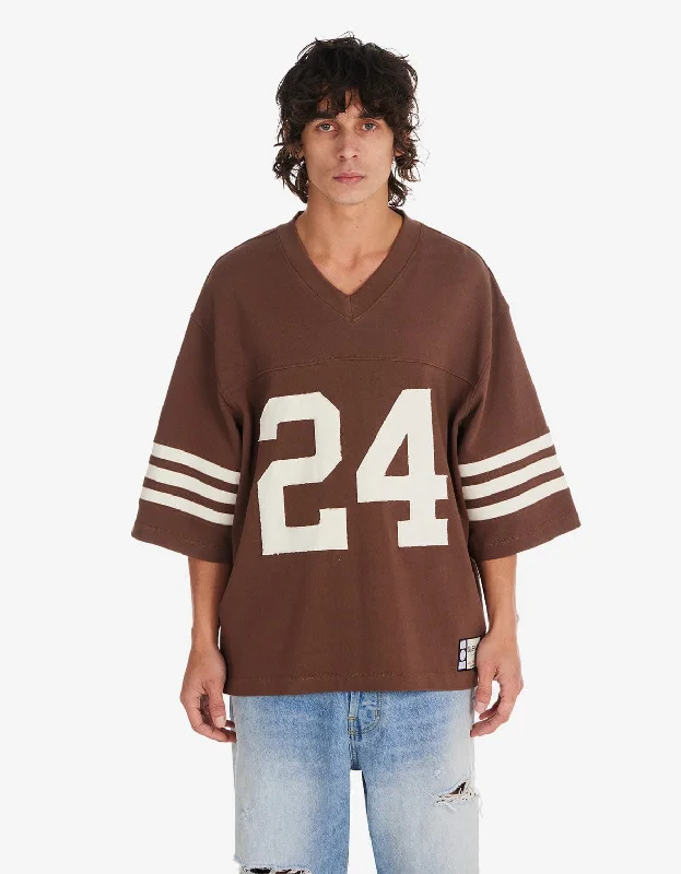 Stock Clearance Nahmias Brown Heavy Cotton 24 Football Jersey