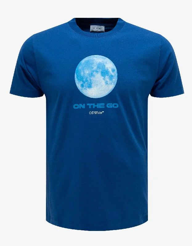 Discount Days Off-White Blue On The Go Moon Slim T-Shirt