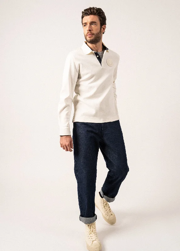 Massive Deals Prosper Long-sleeved Polo Shirt - in cotton, with SAINT JAMES badge (ECUME)