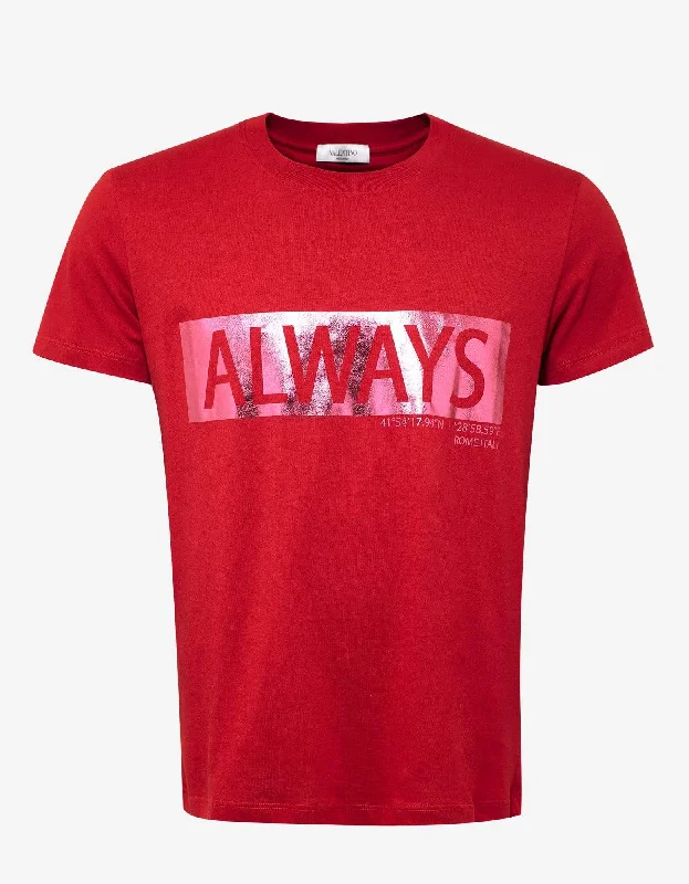 Savings Event Valentino Garavani Red 'Always' Print T-Shirt