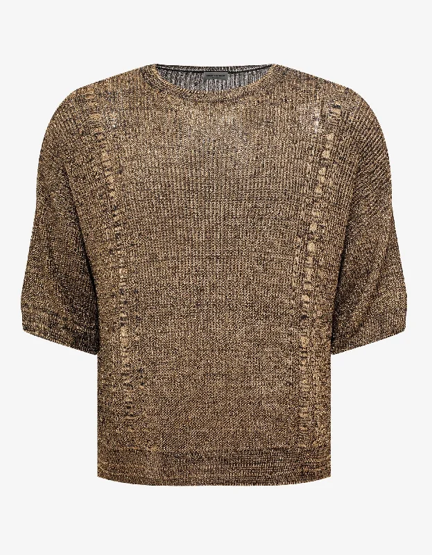 Price Slash Saint Laurent Gold Knitted T-Shirt