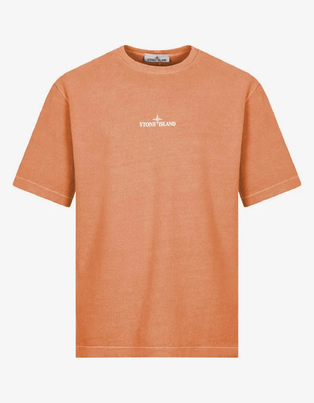 New Arrival Stone Island Orange Closed Loop Logo T-Shirt