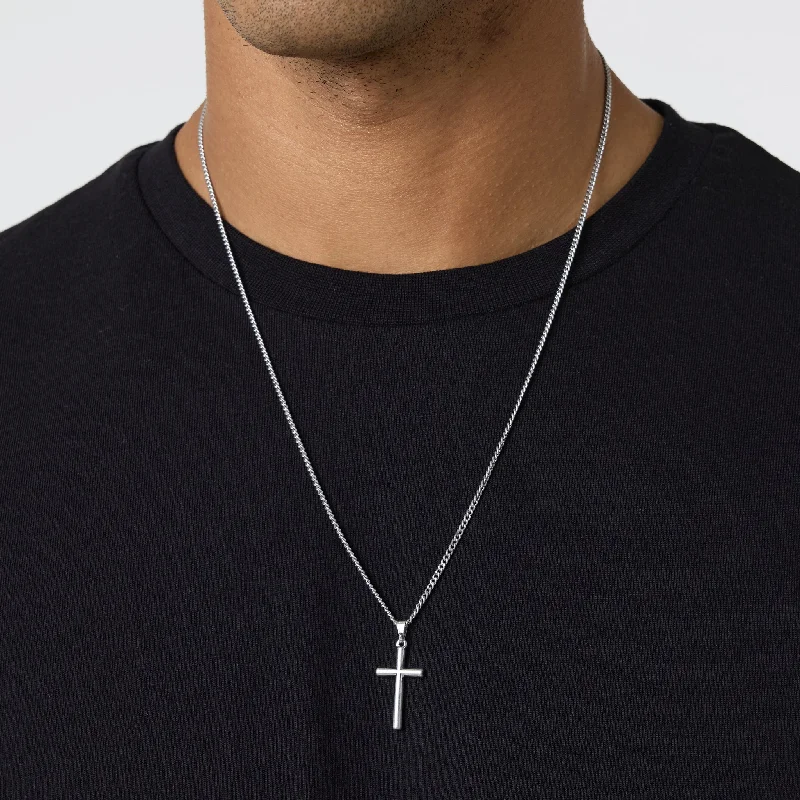Reduced Prices Thin Cross Pendant Necklace | Silver