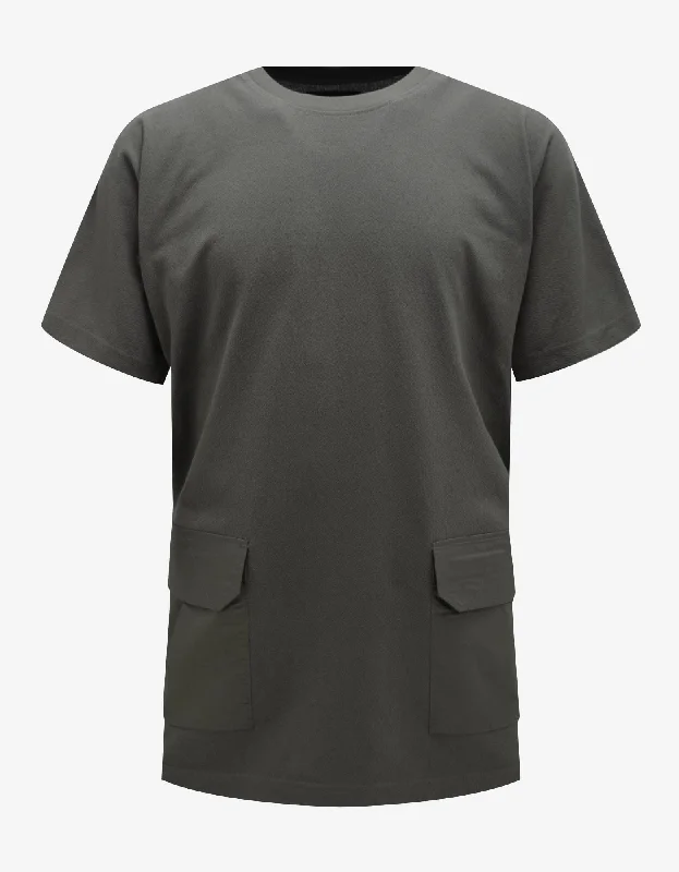 Deal Mania Y-3 Green Crepe Jersey Pocket T-Shirt