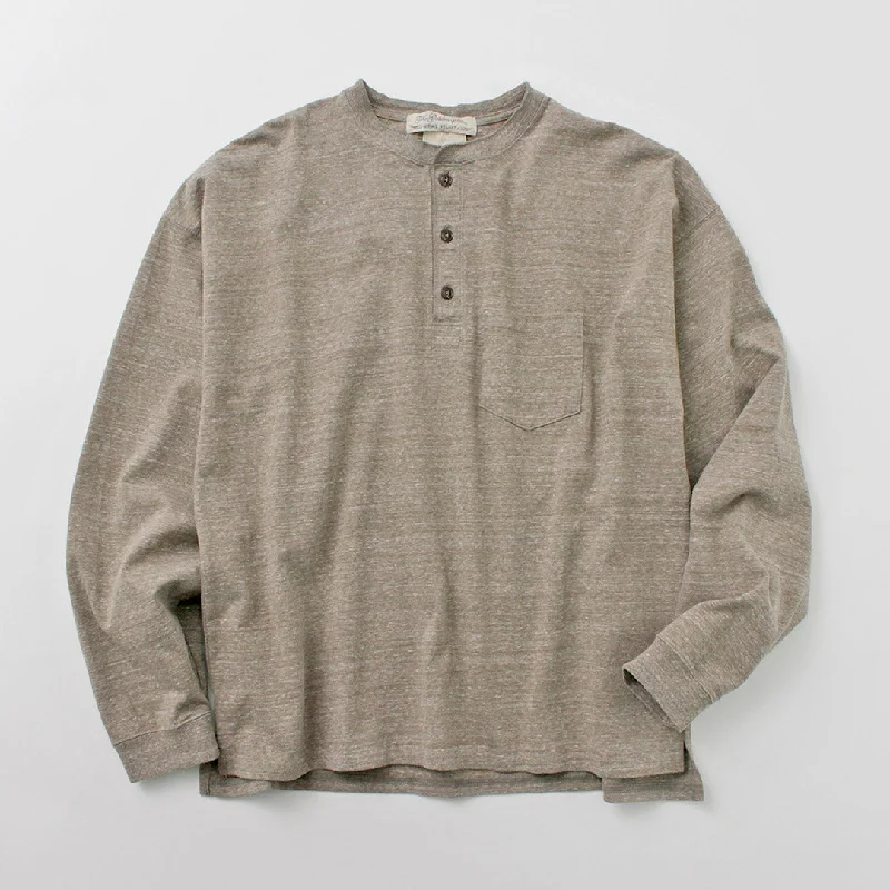 Price Drop Remi Relief / Melange球衣长袖Henley Neck Pocket T恤